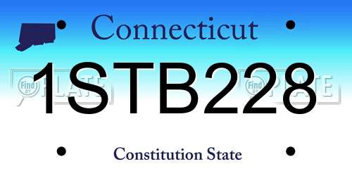 1STB228 Connecticut License Plate