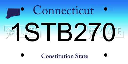 1STB270 Connecticut License Plate