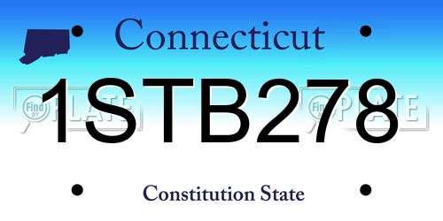 1STB278 Connecticut License Plate