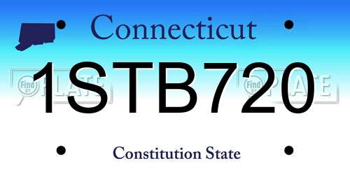 1STB720 Connecticut License Plate