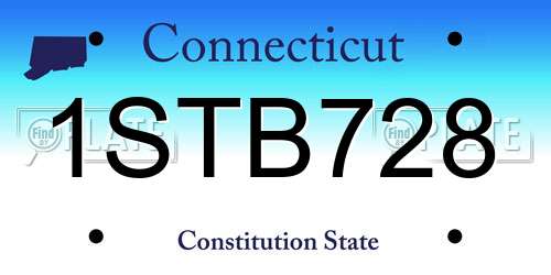 1STB728 Connecticut License Plate