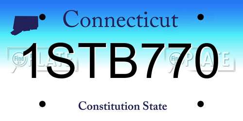 1STB770 Connecticut License Plate