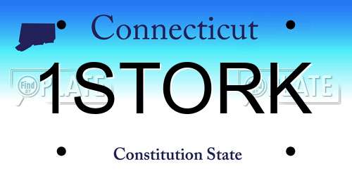 1STORK Connecticut License Plate