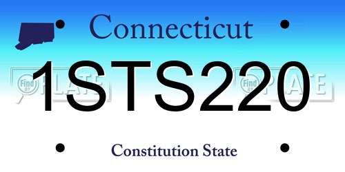 1STS220 Connecticut License Plate