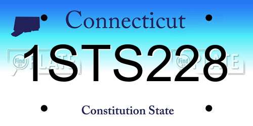 1STS228 Connecticut License Plate