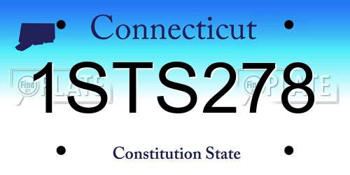 1STS278 Connecticut License Plate