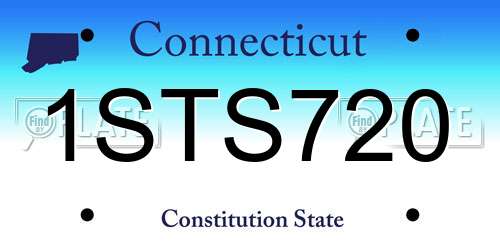1STS720 Connecticut License Plate