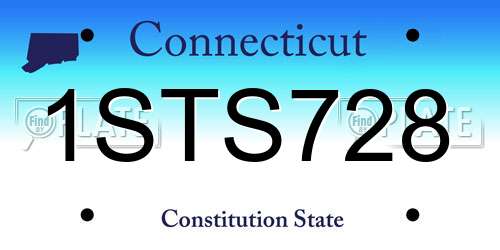1STS728 Connecticut License Plate