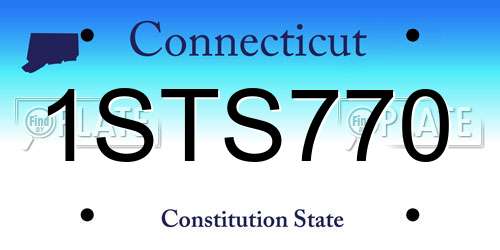 1STS770 Connecticut License Plate