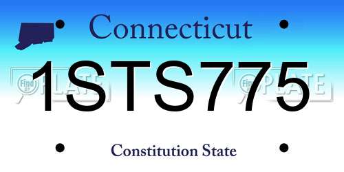 1STS775 Connecticut License Plate