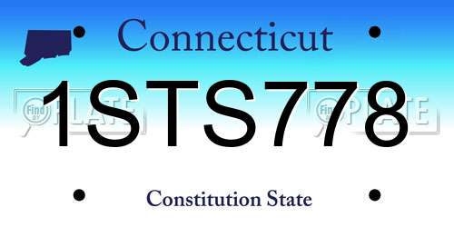 1STS778 Connecticut License Plate