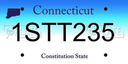 1STT235 Connecticut License Plate