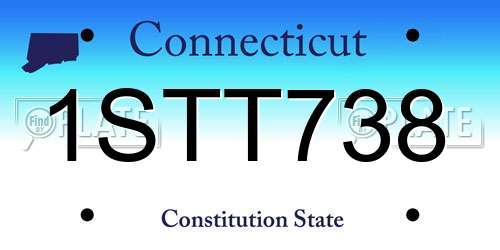 1STT738 Connecticut License Plate