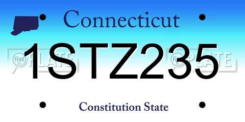 1STZ235 Connecticut License Plate