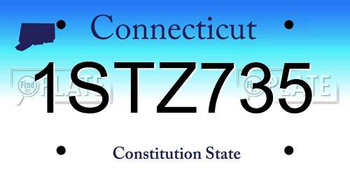 1STZ735 Connecticut License Plate