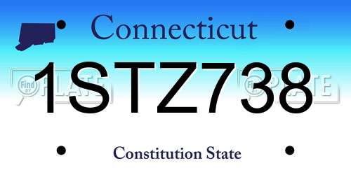 1STZ738 Connecticut License Plate