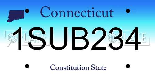 1SUB234 Connecticut License Plate