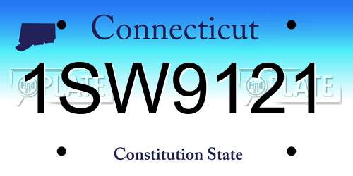 1SW9121 Connecticut License Plate