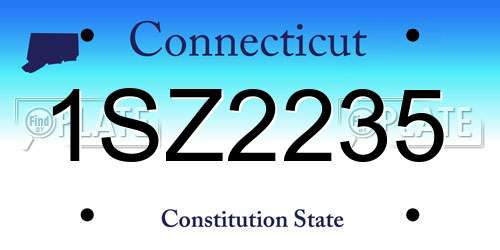 1SZ2235 Connecticut License Plate