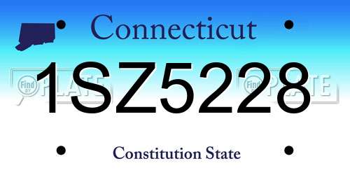 1SZ5228 Connecticut License Plate