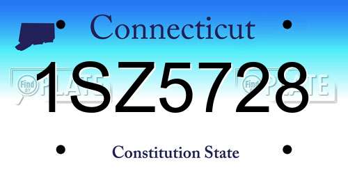 1SZ5728 Connecticut License Plate
