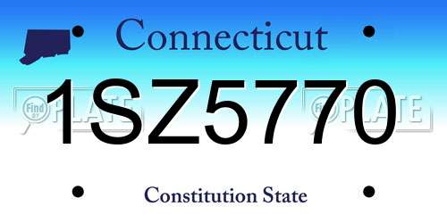 1SZ5770 Connecticut License Plate