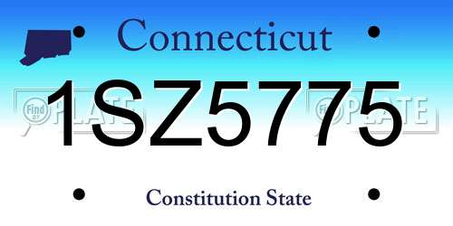 1SZ5775 Connecticut License Plate