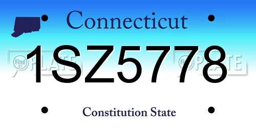1SZ5778 Connecticut License Plate