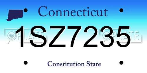 1SZ7235 Connecticut License Plate