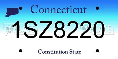 1SZ8220 Connecticut License Plate