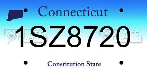 1SZ8720 Connecticut License Plate