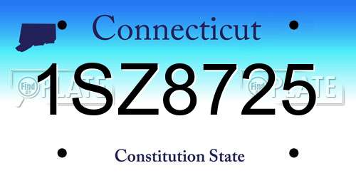 1SZ8725 Connecticut License Plate