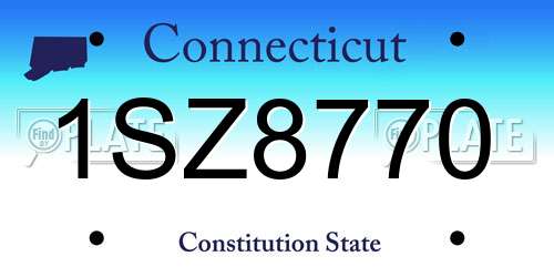 1SZ8770 Connecticut License Plate