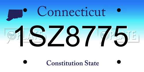 1SZ8775 Connecticut License Plate