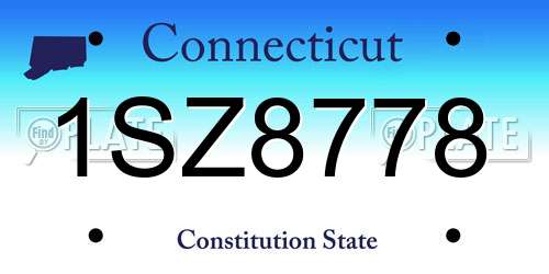 1SZ8778 Connecticut License Plate