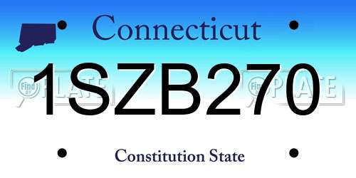 1SZB270 Connecticut License Plate