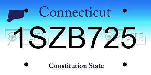 1SZB725 Connecticut License Plate
