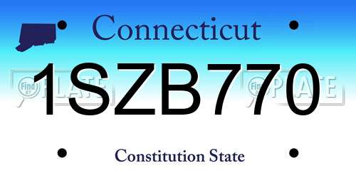 1SZB770 Connecticut License Plate