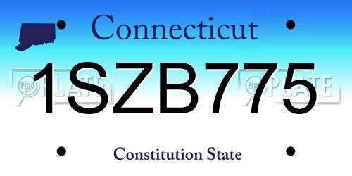 1SZB775 Connecticut License Plate