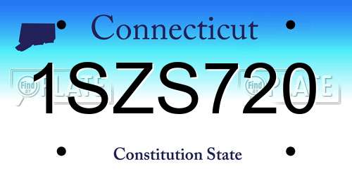1SZS720 Connecticut License Plate