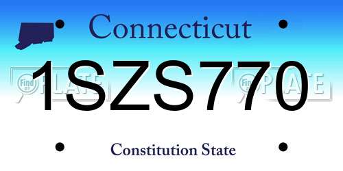 1SZS770 Connecticut License Plate
