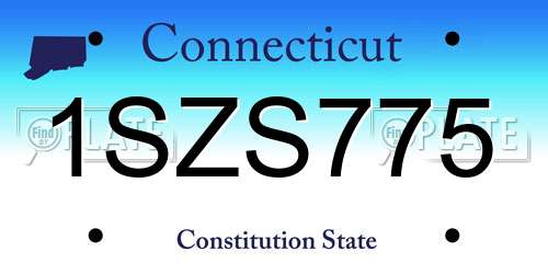 1SZS775 Connecticut License Plate