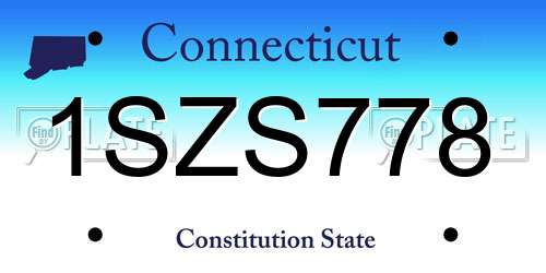 1SZS778 Connecticut License Plate