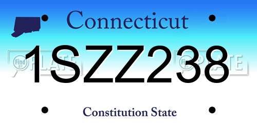 1SZZ238 Connecticut License Plate