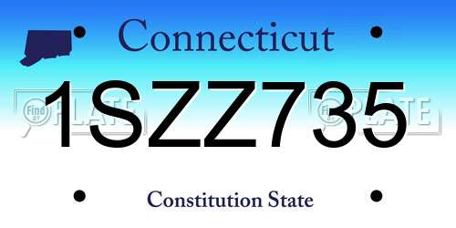 1SZZ735 Connecticut License Plate