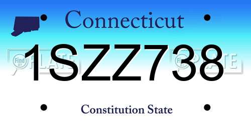 1SZZ738 Connecticut License Plate