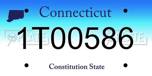 1T00586 Connecticut License Plate