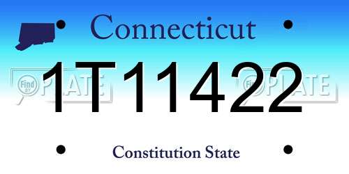 1T11422 Connecticut License Plate