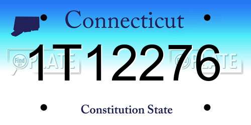 1T12276 Connecticut License Plate