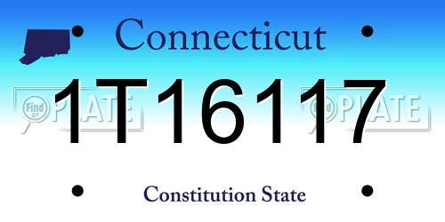 1T16117 Connecticut License Plate